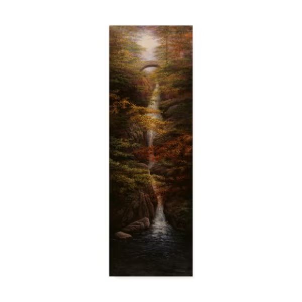 Bill Makinson 'Fall Waterfall' Canvas Art, 16x47, Trademark Fine Art, Mfr#: ALI38872-C1647GG